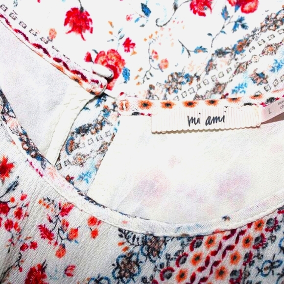Mi Ami Boho Floral Print Sleeveless Dress L | Flowy Summer Sundress - Picture 9 of 9